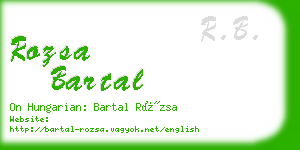 rozsa bartal business card